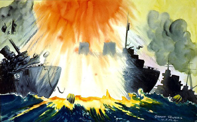 Grant Powers, artist for the Naval History and Heritage Command, 1946