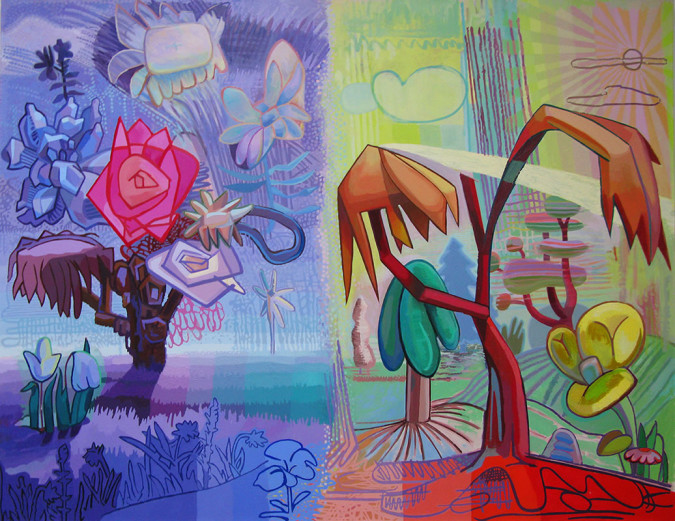 Field Days, 2014, 60”x78”, acrylic paint on canvas