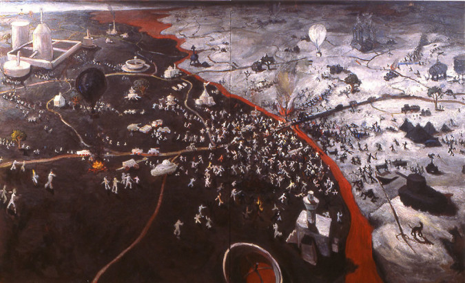 Chuck Connelly, The Battle, 1985, Oil on Canvas, 228” x 180”