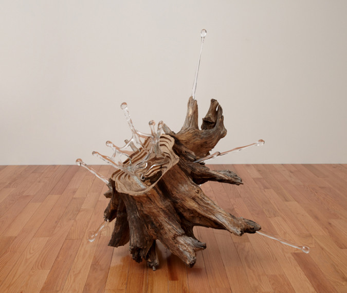 David Shaw, Lee, 2009, wood, glass, 41 x 38 x 51 inches