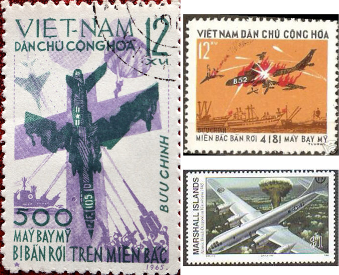 Vietnam, 1965 - This first stamp, issued in 1965, claimed 500 US Aircraft Shot Down Over North Vietnam - B52 Marshall Islands