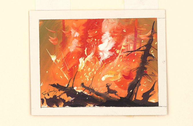 Tyrus Wong, Illustration for Bambi