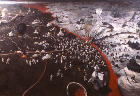 Chuck Connelly, The Battle, 1985, Oil on Canvas, 228” x 180”