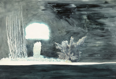 Rebecca Bird, Heat Garden, 2006, Oil on Panel, 75” x 23.5"