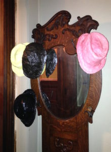 Matt Freedman, Hats (2012), Plaster and sign paint on existing hat rack, Dimensions variable, Not for sale