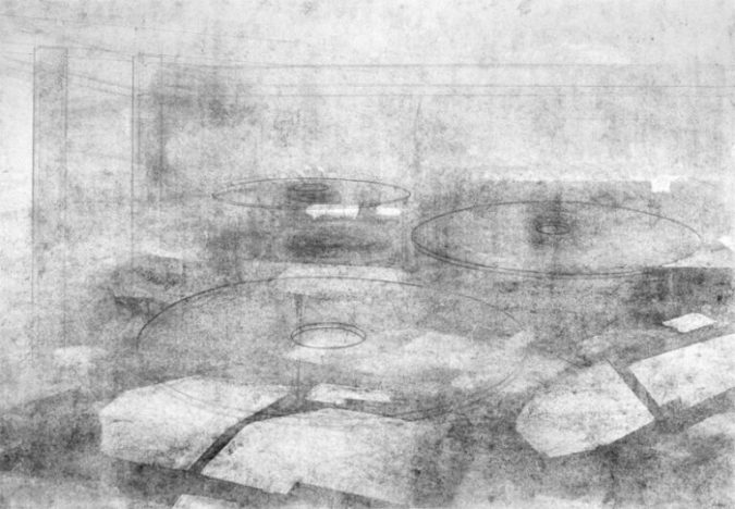 Dineke Blom, Landscape 2003, graphite, pencil, charcoal on paper