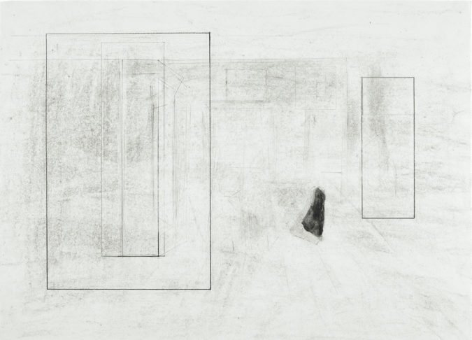 Fig. 3 - Dineke Blom, Untitled after Pieter de Hooch, 2003, 65 X 48 cm, pencil, graphite, charcoal on paper/